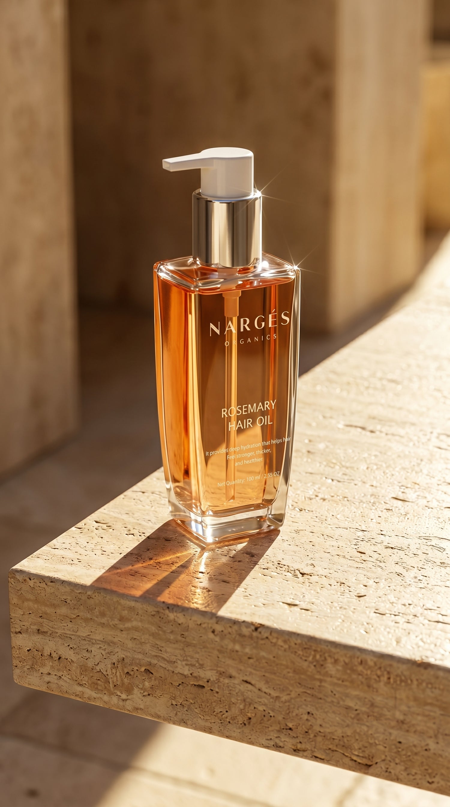Nargés Organics Hair Oil Treatment product campaign